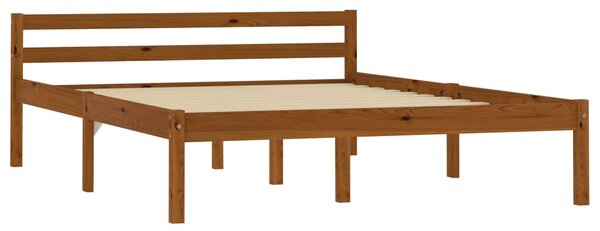 Bed Frame without Mattress Honey Brown Solid Pine Wood 120x200cm