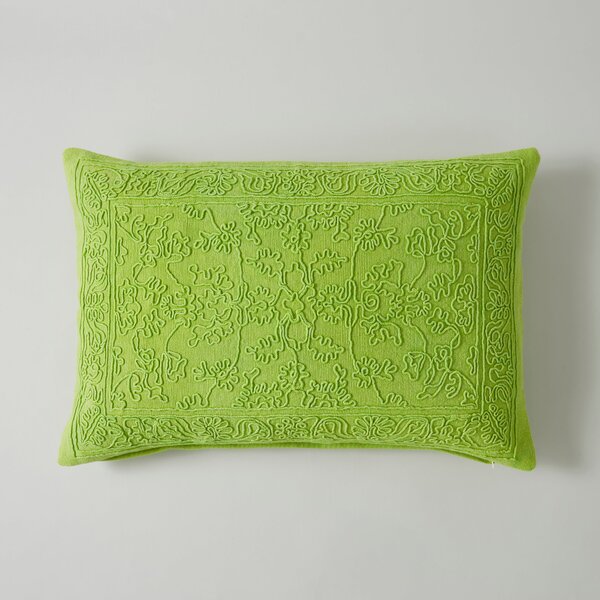 Stone Washed Oriental Cushion Lime (Green)