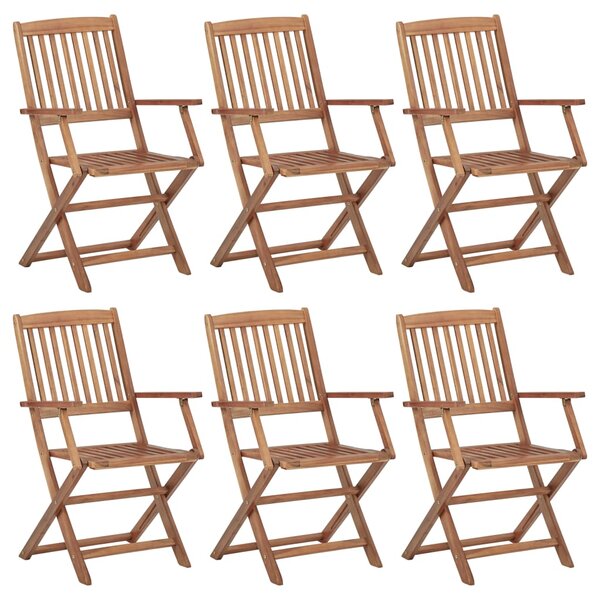 Folding Garden Chairs 6 pcs Solid Acacia Wood