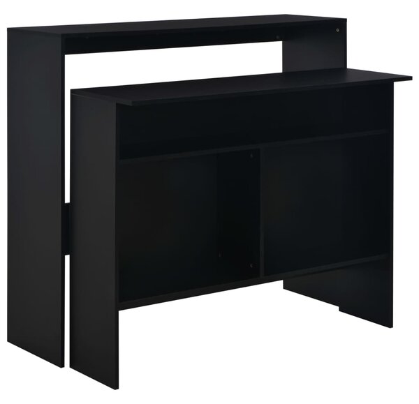 Bar Table with 2 Table Tops Black 130x40x120 cm