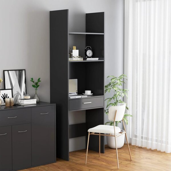 Book Cabinet Grey 60x35x180 cm Engineered Wood