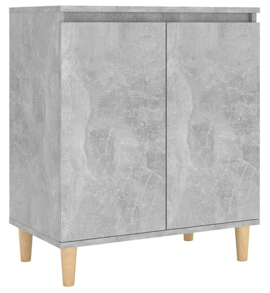 Sideboard&Solid Wood Legs Concrete Grey 60x35x70 cm Engineered Wood