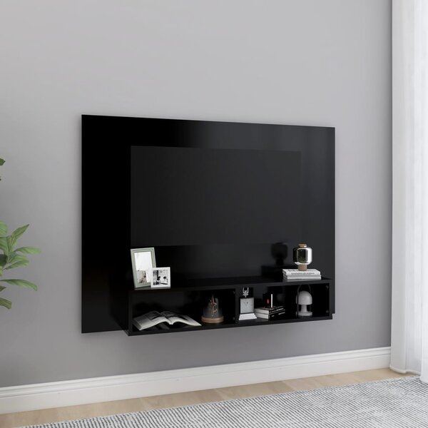 Wall TV Cabinet Black 120x23.5x90 cm Engineered Wood