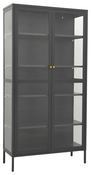 Display Cabinet Anthracite 90x40x180 cm Steel and Tempered Glass