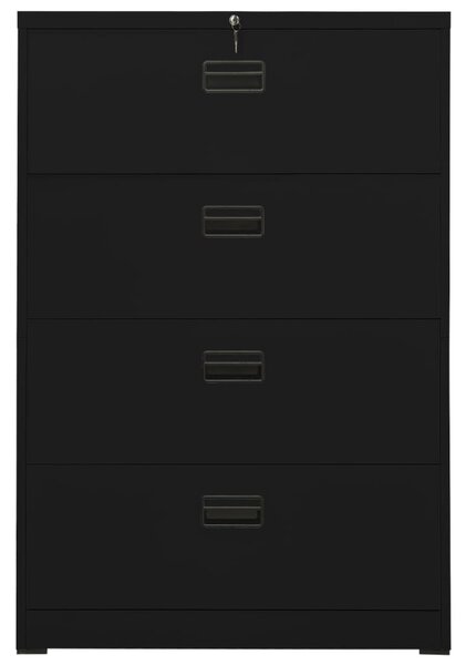 Filing Cabinet Black 90x46x134 cm Steel