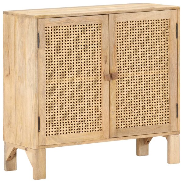 Sideboard 80x30x73 cm Solid Mango Wood and Natural Cane