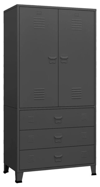 Industrial Wardrobe Anthracite 90x50x180 cm Metal