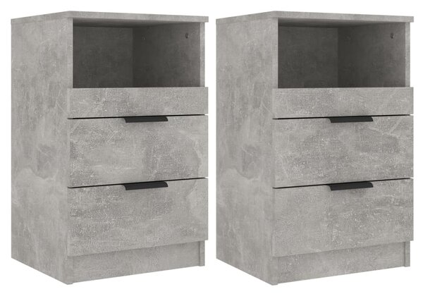 Bedside Cabinets 2 pcs Concrete Grey Engineered Wood