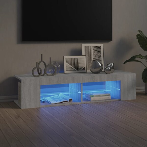 TV Cabinet with LED Lights Grey Sonoma 135x39x30 cm