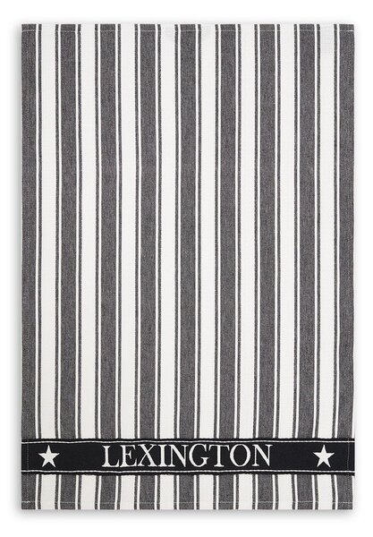 Lexington Icons striped kitchen towel Waffle 50x70 cm Black-white