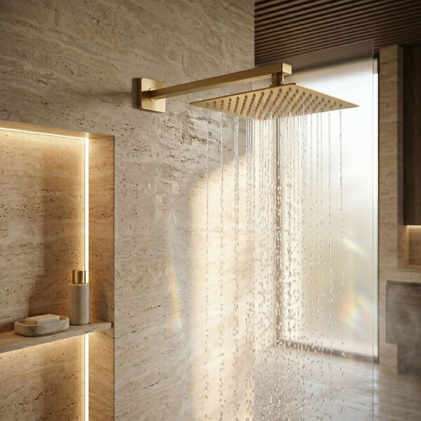 Square rain shower head REA JS-P015BG 25cm Brush Gold