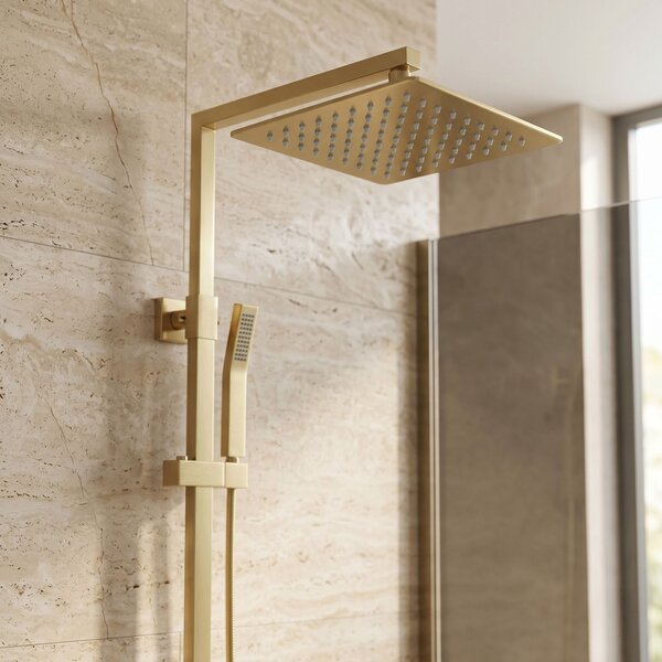 Square rain shower head REA JS-P015BG 25cm Brush Gold