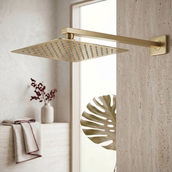 Square rain shower head REA JS-P015BG 25cm Brush Gold