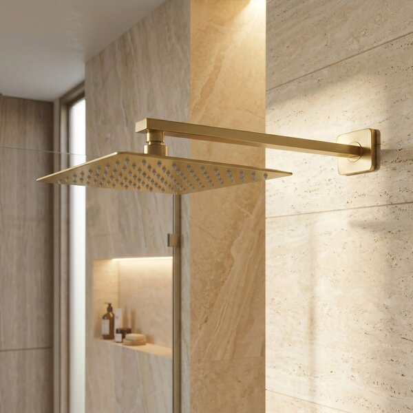 Square rain shower head REA JS-P015BG 25cm Brush Gold