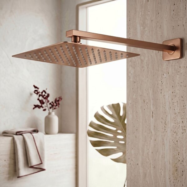 Square shower arm REA JS-9022BRG 40cm Brush Copper