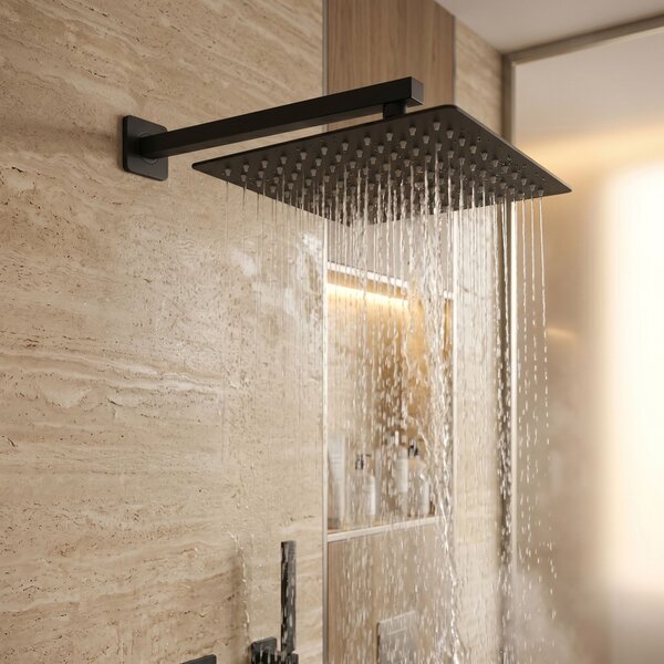 Square rain shower head REA JS-P015B 30cm Black
