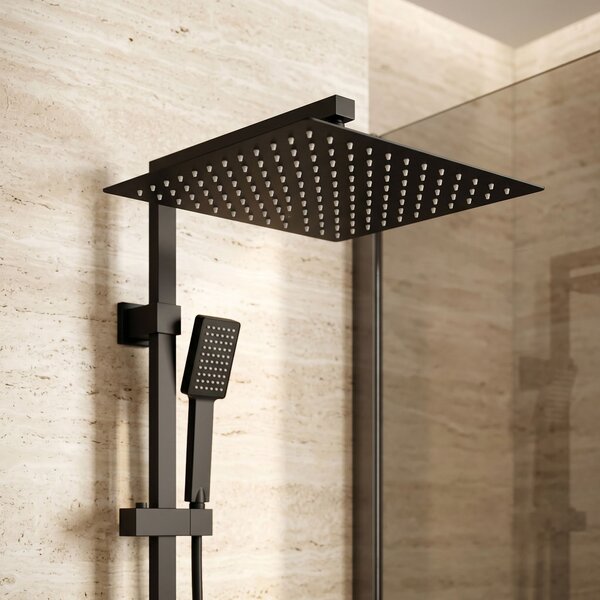 Square rain shower head REA JS-P015B 30cm Black