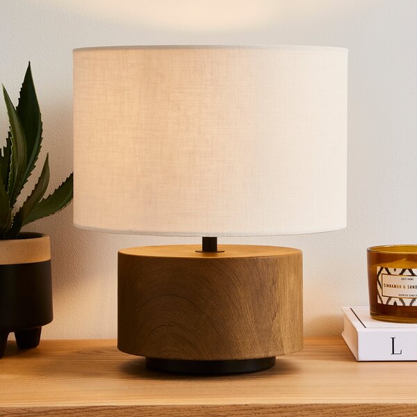 Elements Sunds Shaded Table Lamp Pine (Brown)