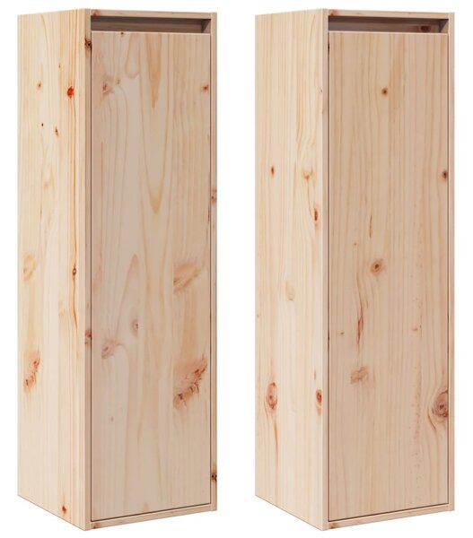 Wall Cabinets 2 pcs 30x30x100 cm Solid Pinewood