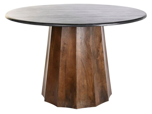 Dining Table DKD Home Decor Black Brown Marble Mango wood 120 x 120 x 76 cm