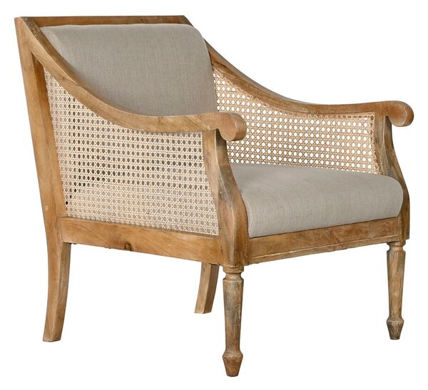 Armchair Home ESPRIT White Natural Mango wood 70 x 75 x 83 cm