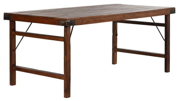 Folding Table Home ESPRIT Natural Recycled Wood 182 x 90 x 76 cm