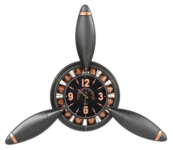 Wall Clock Home ESPRIT Grey Copper Golden Dark grey PVC Metal Helices 118 x 24 x 134 cm