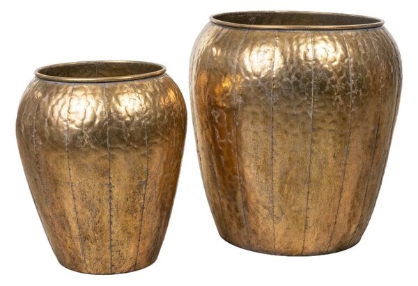 Set of 2 Vases Romimex Golden Metal 49 x 50 x 49 cm