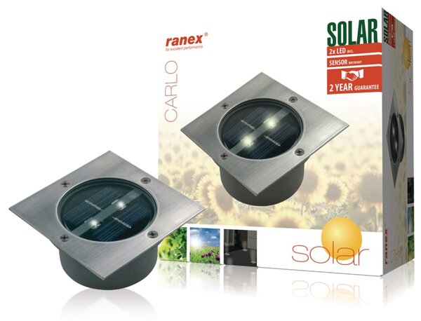 Ranex Solar Spotlight Square 0.12 W Silver 5000.198