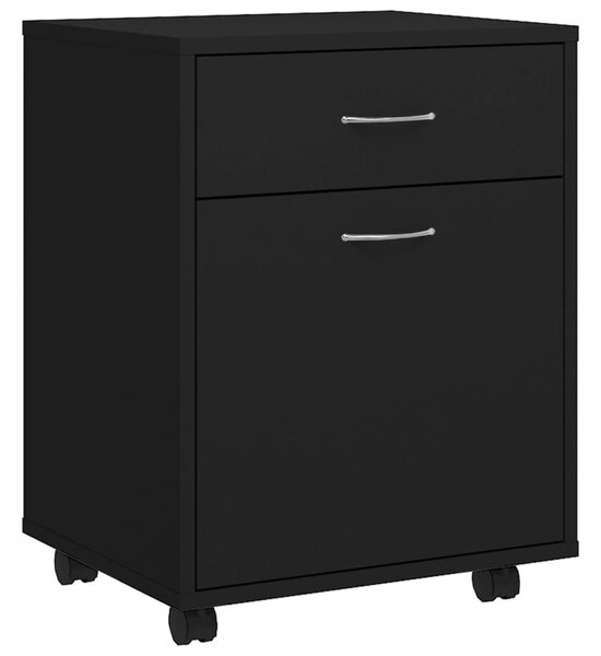 Rolling Cabinet Black 45x38x54 cm Engineered Wood