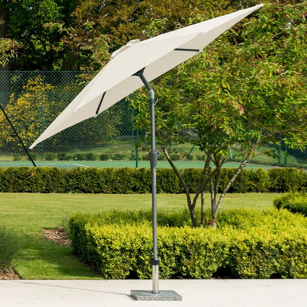 Aviro Garden Ecru Polyester Round Tilting 2.7m Parasol with Granite Base