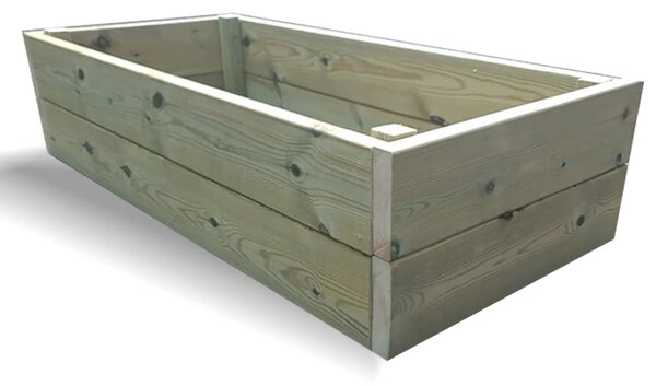 Lebanon Outdoor Wooden Double Layer Raised Planter in Natural