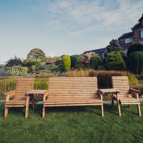 Vail Garden Wooden Multi Seating Set in Natural