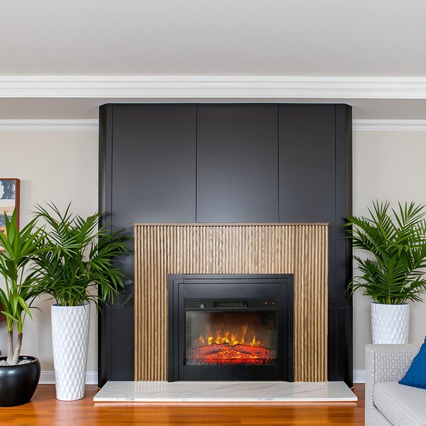 Free Standing Electric Fires with decorative slats ElectricSun LAMELIA Light oak, with Sound Effect, 3 Colour, with APP, W120xH102cm