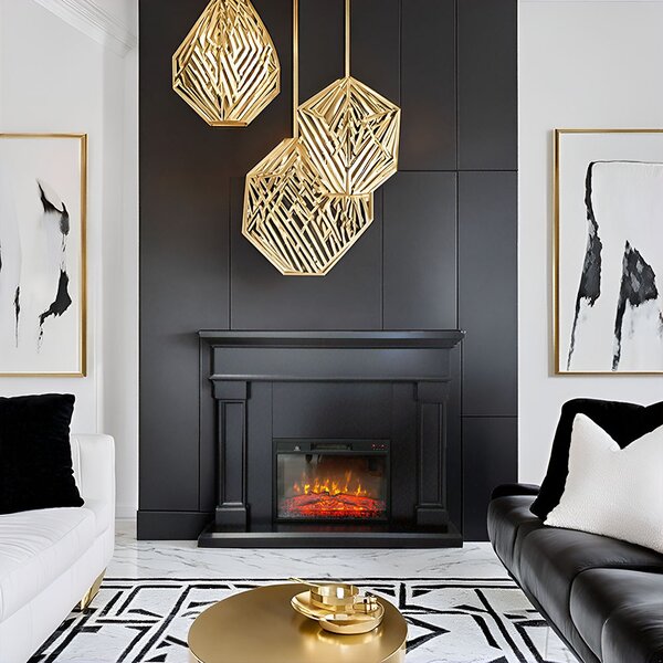 Free Standing Electric Fires ElectricSun Marisa Black Matte, with Sound Effect, 3 Colour, with APP, W120xH102cm