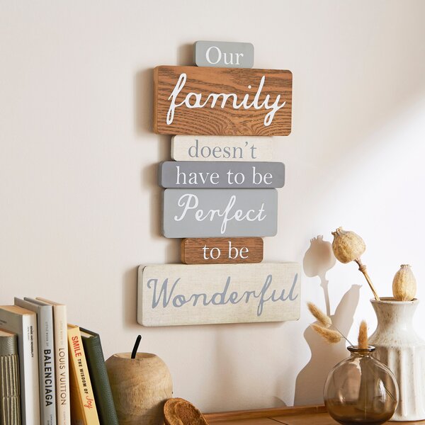 Our Family Plaque Grey/White