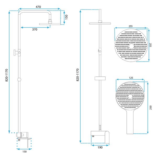 Shower set REA Marco Black