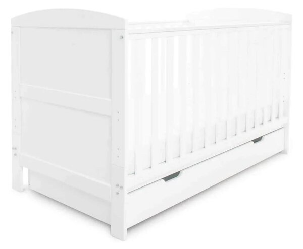 Ickle Bubba Coleby Classic Cot Bed & Under Drawer White - Without Mattress