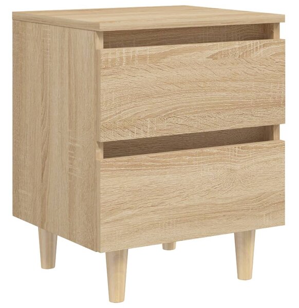 Bed Cabinet with Solid Pinewood Legs Sonoma Oak 40x35x50 cm