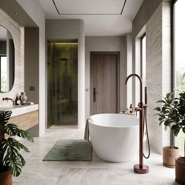 Free-standing faucet Rea Lungo Brush Brown