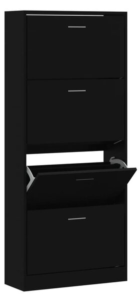 Shoe Cabinet Black 63x24x147 cm Engineered Wood