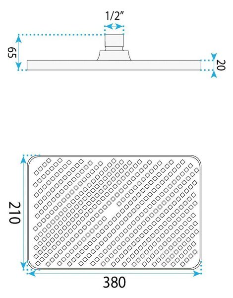 Rectangular shower head REA JS-032 Black