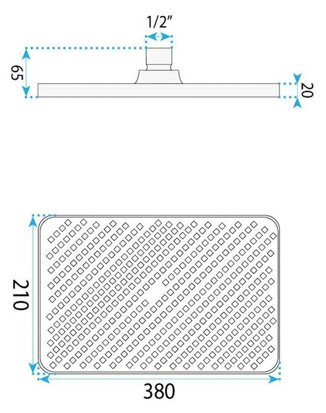 Rectangular shower head REA JS-032 Brushed Nickel