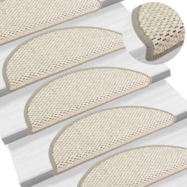 Stair Mats Self-adhesive Sisal-Look 15 pcs 56x17x3 cm Platina