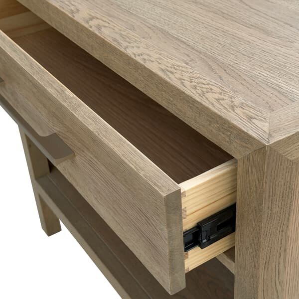 Eliot Bedside Table Weathered Oak, Side Table, Large - Andrew Martin