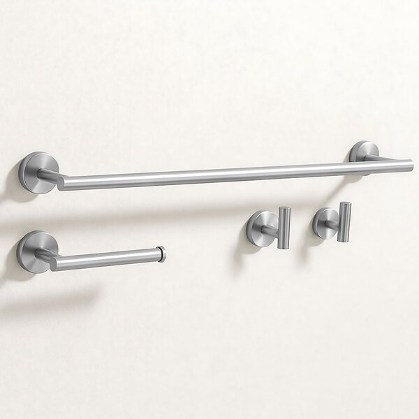Bathroom Accessories Set Ari Brush Nickel 4 Pieces