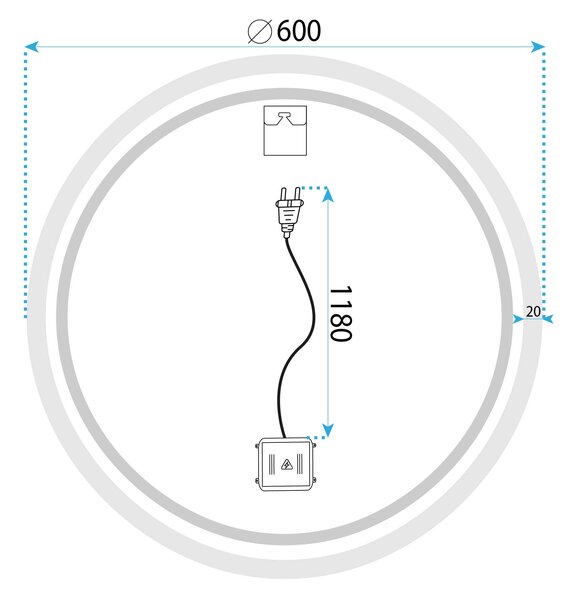 MIRROR LED BLUETOOTH FFJ 60CM