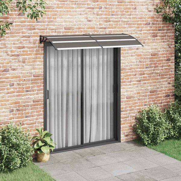 Door Canopy Black 200x75 cm PC