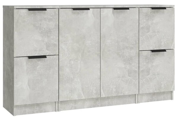 Sideboards 3 pcs Concrete Grey Engineered Wood