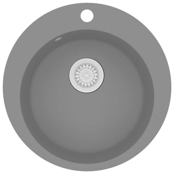 Granite Kitchen Sink Single Basin Round Grey